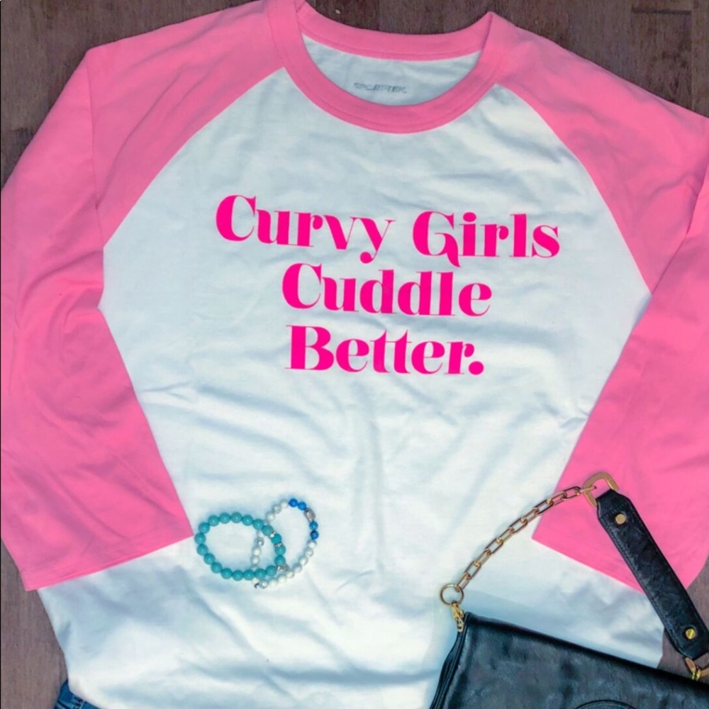 Curvy Girls Cuddle Better Baseball Tee